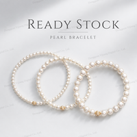Bracelet élastique en argent sterling S925 avec perles de melon pour femme, vente en gros, OEM, minimaliste, stock en vrac, fournisseur personnalisé
