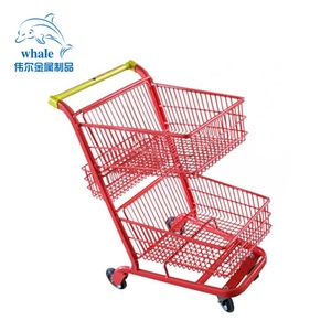 Xe đẩy mua sắm hai tầng Xe đẩy mua sắm phong cách Mỹ - Product Image 3