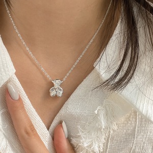 Collar con colgante de osito de plata de ley S925 para mujer, cadena de 405 cm, cadena de clavícula con forma de animal para uso diario - Product Image 4
