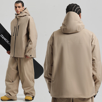 Veste de ski unisexe sur mesure, grande taille, coupe-vent, imperméable, à capuche, zippée, pour la montagne, style baggy, qualité supérieure, sport et plein air, vente en gros