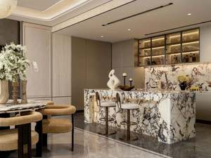 Cuisine sur mesure de luxe, armoire murale de cuisine avec portes en verre, armoire, mobilier de cuisine moderne modulaire pour VILLA - Product Image 4