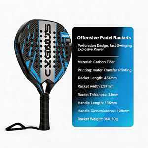 Raqueta de Pádel de Fibra de Carbono 18k, 3K Pure Carbon Cage, Mango Antideslizante, para Tenis y Playa, Logotipo Personalizado OEM, Profesional - Product Image 2