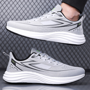 Men Mesh Running Shoes Summer Lightweight Breathable <b>EVA</b> Midsole Rubber Outsole Soft Shock Absorption Sport Casual - Product Image 4
