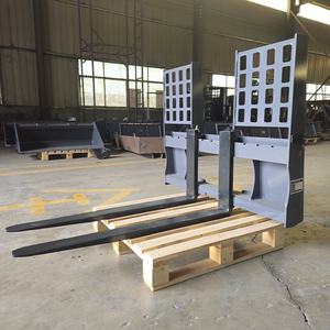 <span class=keywords><strong>Fourche</strong></span> à palettes réglable robuste avec dents forgées <span class=keywords><strong>pour</strong></span> chargeuse sur pneus et excavatrice, avec grille de chargement et dossier, OEM d'usine - Product Image 2