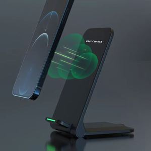 Support de charge sans fil pliable 15W à double bobine pour téléphones compatibles, charge rapide, support de bureau vertical intelligent pour écouteurs - Product Image 2