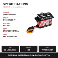 Servo Quadcopter XQ-POWER XQ-S8218D 15KG Metal Gear Mini Tahan Air Coreless 8.4V 0.07s Casing Aluminium untuk Gimbal