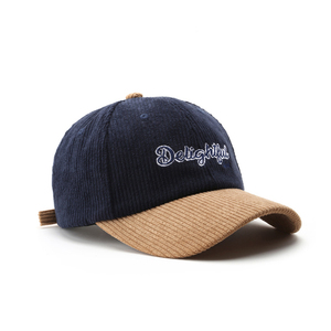 מותג פרטי שני טון מותאם אישית נמוך פרופיל מותאם אישית רקמת לוגו 6 פנל קורדרוי אבא כובע gorras - Product Image 3