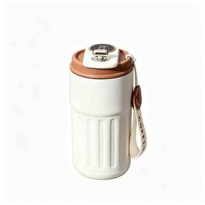 <b>Smart</b> Temperature Display Coffee Tumbler Vertical Stripe Water Bottle With Portable Lanyard Custom Logo Travel Gift <b>Mug</b> - Product Image 3