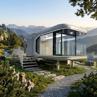 Capsule spatiale futuriste insonorisée et isolée thermiquement de 20/40 pieds, avec équipements intérieurs complets, bâtiment modulaire préfabriqué
