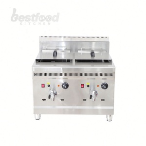 <span class=keywords><strong>Friteuse</strong></span> Commerciale Double 18L+18L en Acier Inoxydable, Friteuses à Gaz à Cuve Profonde pour Frites et Pommes de Terre, au Meilleur <span class=keywords><strong>Prix</strong></span> - Product Image 1