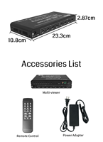 BIT-MV-405Ma 12 Modes HDMI Quad Splitter 4x1/4x4 BIT-MV-405Ma 4K60 Multi-Viewer avec PIP et Réglage de la Luminosité