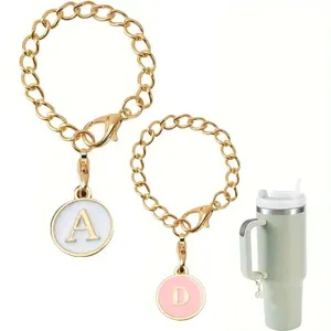 Popular style Water cup letter pendant charm accessories Initial Chain For Tumblers letter charm for Water cup