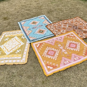 100% Cotton Custom Jacquard Dệt Boho Ném Chăn Bán Buôn Tấm Thảm Hình Học Sofa Chăn - Product Image 6