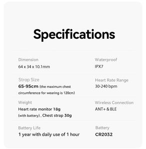 IGPSPORT HR50 Professional Digital Smart Chest Sensor Heart Rate Monitor with IPX7 Waterproof & BLE 5.0/ANT+ for Cycling Running - Product Image 5