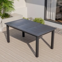 Ensemble de salle à manger d'extérieur en métal et bois, résistant aux intempéries, table et chaises pour patio, jardin et cour, mobilier de loisirs