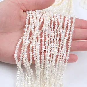 2-3mm Natural Freshwater Pearl Two-sided Light Cross Hole Irregular Baroque Shaped Diy Handmade Loose Beads