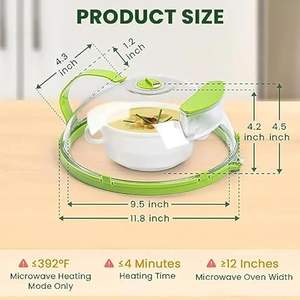 Cubierta Antisalpicaduras para Microondas con Asa y Caja de Almacenamiento de Agua - Accesorio de Cocina Eficiente para Proteger Alimentos en el Microondas - Product Image 6