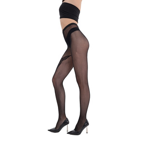 Châu Âu và mỹ bướm Retro Patterned dài quây <span class=keywords><strong>Net</strong></span> vớ Jacquard Pantyhose - Product Image 3