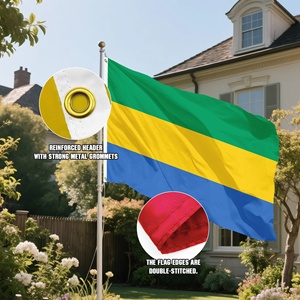 Banderas Nacionales Personalizadas al por Mayor, Bandera del Gabón de 90x150cm, Verde, Amarillo y Azul, Drapeau Personalizado, Poliéster 100D para Eventos - Product Image 5