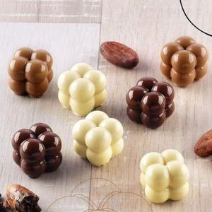 Kitchen Bakeware Candle Plaster Mould <b>Mini</b> 3D Cube Baking Mousse Cake Epoxy Resin Soap Silicone Square <b>Bubble</b> Dessert Molds - Product Image 5