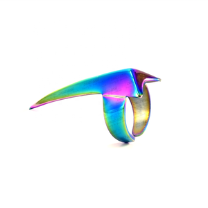 Wholesale hair parting tool stitch braiding finger tool hair parting ring lightweight <b>Nail</b> Finger adjustable finger parting tool - Product Image 3