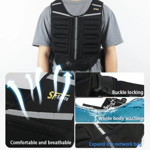 Gilet réfléchissant de fitness pour la course à pied avec sac de sable en fer, équipement de sport en nylon, gilet lesté pour l'entraînement, sac de sable - Product Image 2