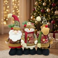 Ensemble de poupées de Noël télescopiques en peluche, décoration de la pièce pour les fêtes