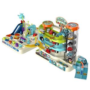 Ensemble de jouets de construction de parking d'aventure automobile 2 en 1, jouets éducatifs pour enfants, ascenseur rotatif, piste de construction, jouets de parking automobile - Product Image 1
