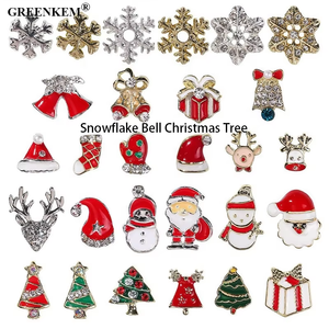 Décors d'ongles creux en métal chauve-souris araignée flocon de neige mélange forme strass de conception de Noël pour breloques d'ongles en vrac - Product Image 3