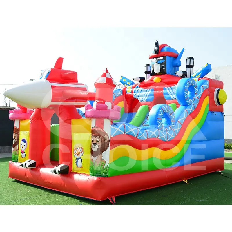 Château gonflable extérieur 4x6m Château gonflable gonflable gonflable d'enfants de videur de robot gonflable pour des enfants