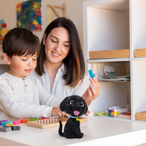 Bobblehead Dog - Black est un animal mignon et ludique, parfait pour votre tableau de bord de voiture, votre bureau ou la décoration de votre maison - Product Image 2