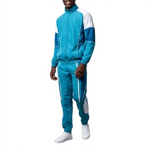 Color Block Tracksuit Two Piece Sportswear Set Zip Up <b>Jacket</b> Jogger Pants for <b>Workout</b> Casual Wear - Product Image 1