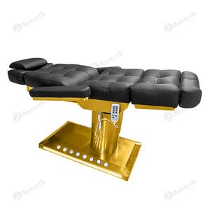 Muebles de Spa, Camilla estética con Base dorada, motores 3/4, cama de acero inoxidable Facial eléctrica negra, sillas de salón de belleza - Product Image 5