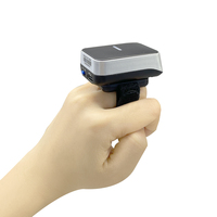 Mini Escáner de Código de Barras Inalámbrico BT con Interfaz USB, Lector de Códigos QR 1D 2D Portátil, Escáner de Código de Barras de Dedo