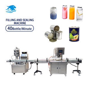 Machine <span class=keywords><strong>de</strong></span> scellage rotative entièrement automatique à commande PLC <span class=keywords><strong>de</strong></span> haute précision pour boîtes métalliques/plastiques, miel, confiture, sauce aux châtaignes, 200 ml - Product Image 1
