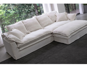 Wabi-sabi vải sofa linen trắng xuống có thể được tháo rời và rửa sạch Kích thước căn hộ kết hợp phòng khách sofa - Product Image 4