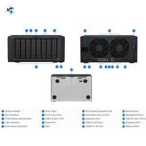 DS1823xs+ 8-Bay <b>NAS</b> V1780B Quad Core 8GB ECC 10GbE M.2 NVMe PCIe Expandable Enterprise Storage Server Enterprise-grade 8-bay <b>NAS</b> - Product Image 4