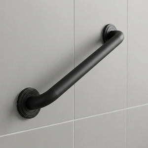 Barre d'appui murale en acier inoxydable noir mat, antidérapante, durable, pour salle de bain, design minimaliste, 18 pouces - Product Image 1