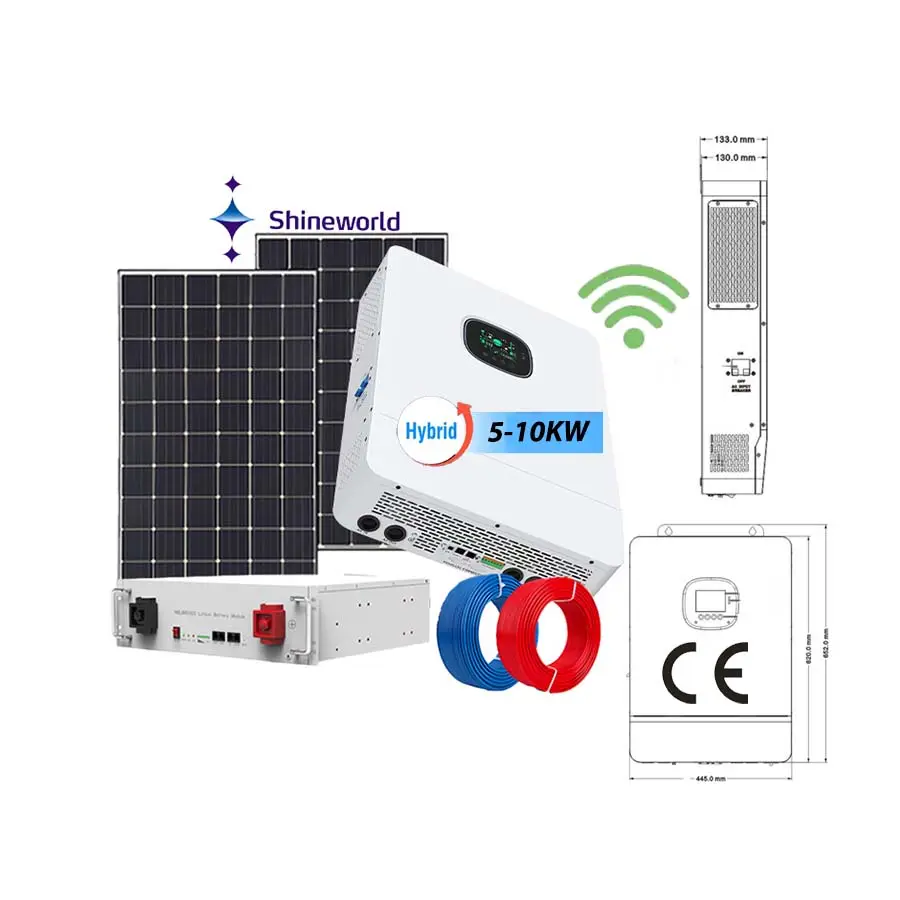 Hot Sales Kit 10Kw Hybrid Grid Solar Photovoltaic System Integrated Simple Installation