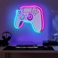 Enseignes au néon en acrylique en gros-Lumières de logo LED personnalisées imprimées UV pour salles de jeux et entreprises, décoration murale RVB durable