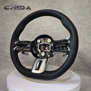 พวงมาลัยหนังสีดำสำหรับรถยนต์เมอร์เซเดส-เบนซ์ รุ่น W203 W204 W205 W211 W212 W213 Gle W167 W218 W221 C63 GLC GLE <span class=keywords><strong>CLA</strong></span> - Product Image 2