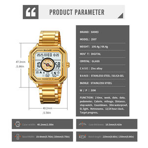 ساعات رجالية كوارتز من SKMEI 2507 متوفرة بخصومات بالجملة، تتميز بواجهات مضيئة أنيقة ومقاومة للماء - Product Image 6