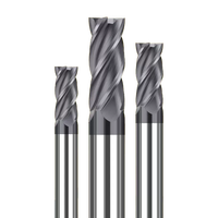 Fraise à queue en carbure pour routeur CNC, fraise plate à 4 dents HRC55, hélice 35° gauche/droite, OEM, AlTiN