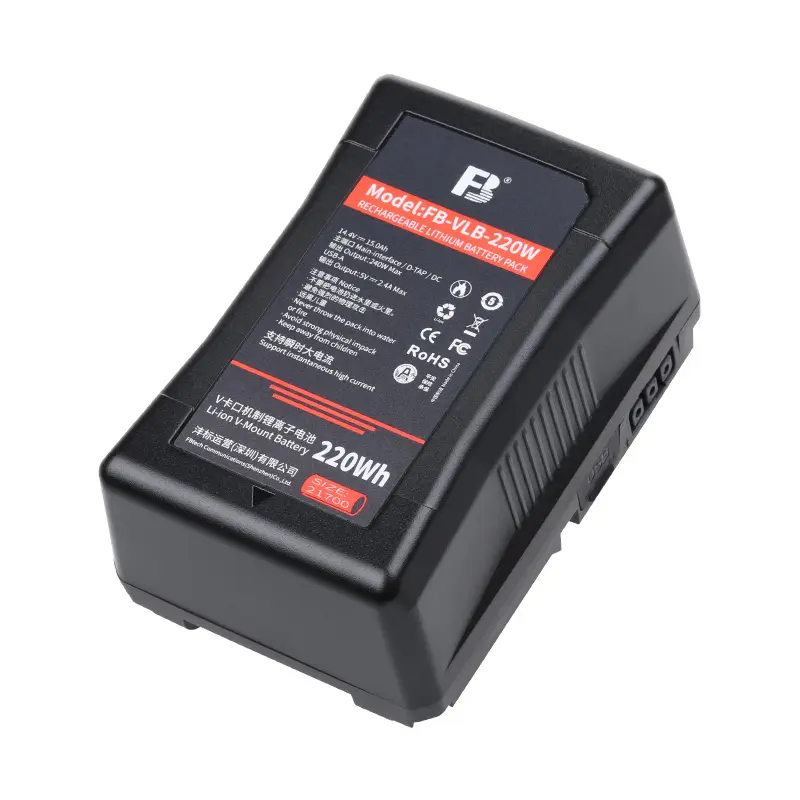 FB-VLB-220W 14.4V 15000mAh V-잠금 v 잠금 리튬 이온 배터리 팩 220W V-마운트 소니 DSLR 카메라 LED 라이트 플레이트 어댑터