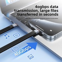 Kabel Data Nylon Dual Type-C Fitur Lengkap 240W Pengisian Cepat Kecepatan Transmisi 40G Proyeksi Layar HD 8K Power Bank Kamera