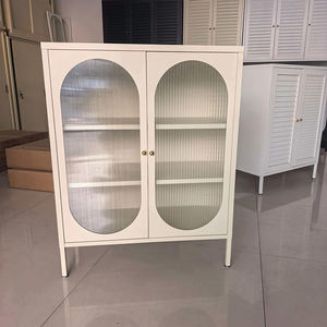 <span class=keywords><strong>Aparador</strong></span> Moderno de Acero con Estantes Ajustables y Base de Patas Altas para Facilitar la Limpieza Debajo del Mueble en el Pasillo - Product Image 5