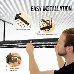 Estantería de Metal con montaje Industrial para pared, sistema de almacenamiento de <span class=keywords><strong>techo</strong></span>, estante colgante - Product Image 3
