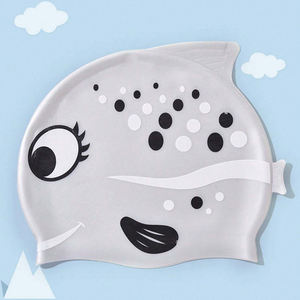 Sombrero de natación de dibujos animados para niños Sombrero de natación de silicona en forma de pez Protección cómoda para el cabello - Product Image 4