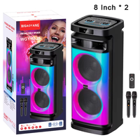 Altavoz de Karaoke Bluetooth con Micrófono, Altavoz para Fiestas al Aire Libre, Altavoz de Karaoke Dual de 8 Pulgadas con Micrófono y Bluetooth