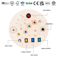 Jouet éducatif précoce en bois, planche d'activités avec interrupteurs LED et sonores, coordination œil-main, circuit spatial pour enfants, développement de la motricité fine